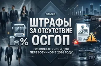 Штрафы за отсутствие ОСГОП для перевозчиков в 2026 году