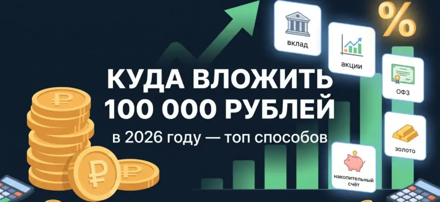 Куда вложить 100 000 рублей в 2026 году — топ способов с реальной доходностью