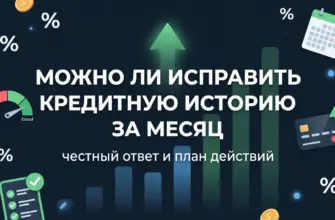 Можно ли исправить кредитную историю за месяц — честный ответ и план действий