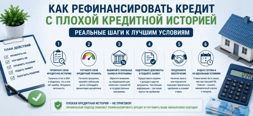 Как рефинансировать кредит с плохой кредитной историей